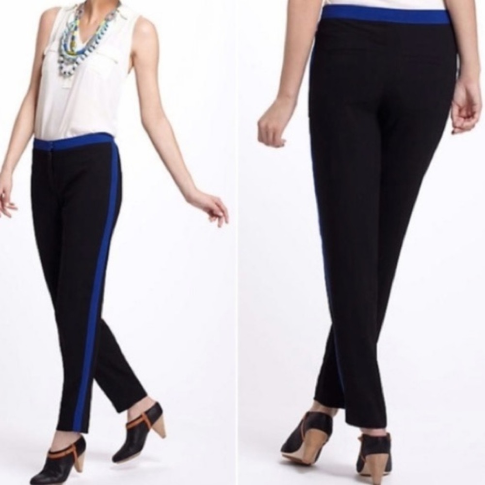 Anthropologie tuxedo pants blue stripe size 0